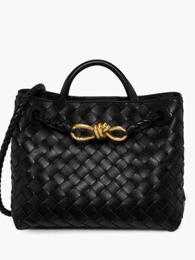 Black Intrecciato Leather Tote Bag – Bottega Veneta Andiamo Style Copy